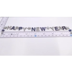 Dolls House Happy New Year Garland Purple and Silver 1:12 Scale Miniature Decoration