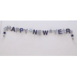 Dolls House Happy New Year Garland Purple and Silver 1:12 Scale Miniature Decoration