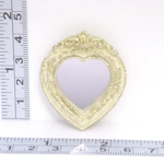 Dolls House Mirror Heart Shape Frame Cream and Gold Colours Miniature Decor 1:12th Scale