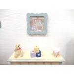 Dolls House Nursery Picture Peter Rabbit Scene Framed Miniature Child's Bedroom Accessory 1:12 Scale