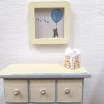 Dolls House Picture Winnie the Pooh Balloon and Bees Framed Miniature Wall Decor 1:12 Scale