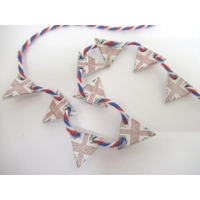 Dolls House Bunting UK 9 Wood Union Jack British Flags Miniature Decoration 1:12 Scale