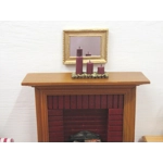 Dolls House Mirror Gold Colour Frame 1:12 Scale Miniature Wall Decor