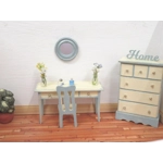 Dolls House Mirror Blue and Silver Vintage Style Miniature Wall Decor 1:12 Scale