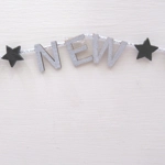 Dolls House Happy New Year Garland Silver & Black 1:12 Scale Miniature Decoration