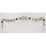 Dolls House Happy New Year Garland Gold & Black 1:12 Scale Miniature Decoration