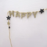 Dolls House Happy New Year Garland Gold & Black 1:12 Scale Miniature Decoration