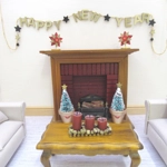 Dolls House Happy New Year Garland Gold & Black 1:12 Scale Miniature Decoration