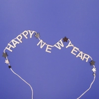 Dolls House Happy New Year Garland Silver & Black 1:12 Scale Miniature Decoration