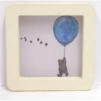 Dolls House Picture Winnie the Pooh Balloon and Bees Framed Miniature Wall Decor 1:12 Scale