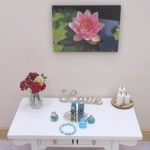 Dolls House Perfume Bottles Blue Silver with Necklace & Tray Miniature Accessories 1:12th Scale