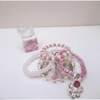 Dolls House Dressing Table Set 3 Necklaces with Tray and Tissue Box Miniature Accessories 1:12 Scale