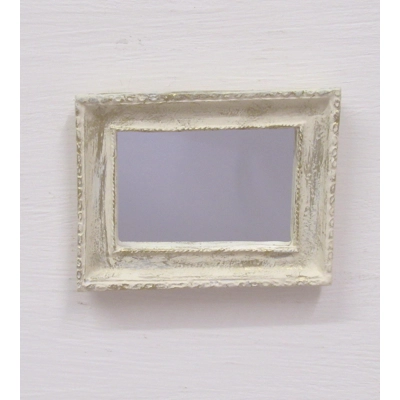Dolls House Mirror Vintage Style Cream and Gold Colours Miniature Decor 1:12 Scale