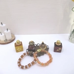 Dolls House Perfume Ornament Bottles with Necklaces and Tray Miniature Accessories 1:12th Scale