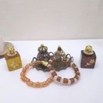 Dolls House Perfume Ornament Bottles with Necklaces and Tray Miniature Accessories 1:12th Scale