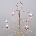 Dolls House Christmas Tree Decorations 6 Red Silver Miniature Glass Baubles Decorated 1:12th Scale