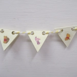 Dolls House Nursery Bunting Winnie the Pooh 8 Miniature Wood Flags 1:12 Scale