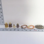 Dolls House Perfume Ornament Bottles with Necklaces and Tray Miniature Accessories 1:12th Scale