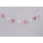 Dolls House Nursery Bunting Peter Rabbit 8 Miniature Pink Wood Flags 1:12 Scale