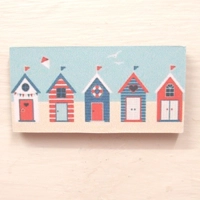Dolls House Picture Beach Huts Miniature 1:12 Scale Wall Art Decor