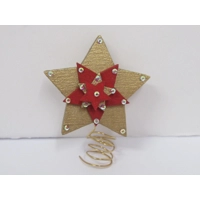 Dolls House Christmas Tree Topper Miniature Red and Gold Star 1:12th Scale Decoration