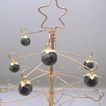Dolls House Christmas Tree Decorations 6 Hand Decorated Black Gold Miniature Baubles  1:12th Scale