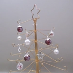 Dolls House Christmas Tree Decorations 12 Red Silver Miniature Baubles and Stars 1:12th Scale