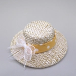 Dolls House Hat Orange & White Ribbon with Organza Bow Miniature Clothes Accessory 1:12 Scale