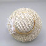 Dolls House Hat Orange & White Ribbon with Organza Bow Miniature Clothes Accessory 1:12 Scale