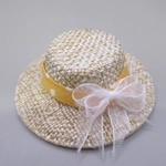 Dolls House Hat Orange & White Ribbon with Organza Bow Miniature Clothes Accessory 1:12 Scale