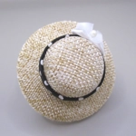 Dolls House Hat with Black & White Ribbon and Satin Bow Miniature Clothes 1:12 Scale