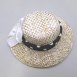 Dolls House Hat with Black & White Ribbon and Satin Bow Miniature Clothes 1:12 Scale
