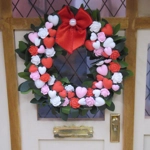 Dolls House Wreath Hearts and Roses Miniature Door Decoration 1:12th Scale