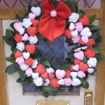 Dolls House Wreath Hearts and Roses Miniature Door Decoration 1:12th Scale