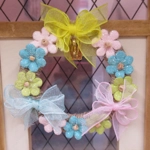 Dolls House Wreath Flowers and Bows Miniature Door Decoration 1:12th Scale
