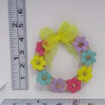 Dolls House Wreath with Miniature Flowers and Yellow Bow 1:12th Scale