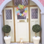 Dolls House Wreath Miniature Door Decoration Flowers and Bows 1:12th Scale