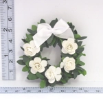 Dolls House Wreath White Roses Miniature Door Decoration 1:12 Scale