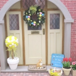 Dolls House Easter Bunny Miniature Blue Sign 1:12th Scale