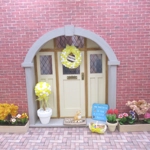 Dolls House Easter Bunny Miniature Blue Sign 1:12th Scale