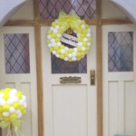 Dolls House Wreath Happy Easter Yellow and White Pom Pom Miniature Decoration 1:12th Scale