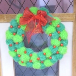 Dolls House Christmas PomPom Wreath Miniature Door Decoration 1:12 Scale