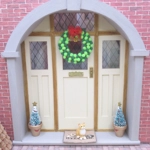 Dolls House Christmas Wreath Miniature Pom Poms Tiny Berries and Red Organza Bow 1:12 Scale