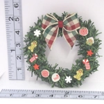 Dolls House Christmas Wreath Candy Cane Miniature Door Decoration 1:12 Scale