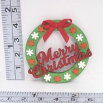 Dolls House Wreath Merry Christmas with Tiny Snowflakes and Stars 1:12 Scale Miniature Door Decor