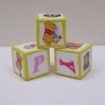 Dolls House Toy Letter Blocks Set of 3 Winnie the Pooh White and Yellow 1:12 Scale Nursery Miniature