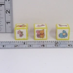 Dolls House Toy Letter Blocks Set of 3 Winnie the Pooh White and Yellow 1:12 Scale Nursery Miniature