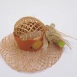 Dolls House Hat with Orange Ribbon and Gold Bow Miniature Clothes 1:12 Scale