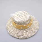 Dolls House Hat Orange & White Ribbon with Organza Bow Miniature Clothes Accessory 1:12 Scale