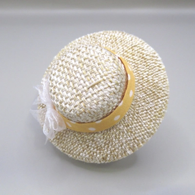 Dolls House Hat Orange & White Ribbon with Organza Bow Miniature Clothes Accessory 1:12 Scale